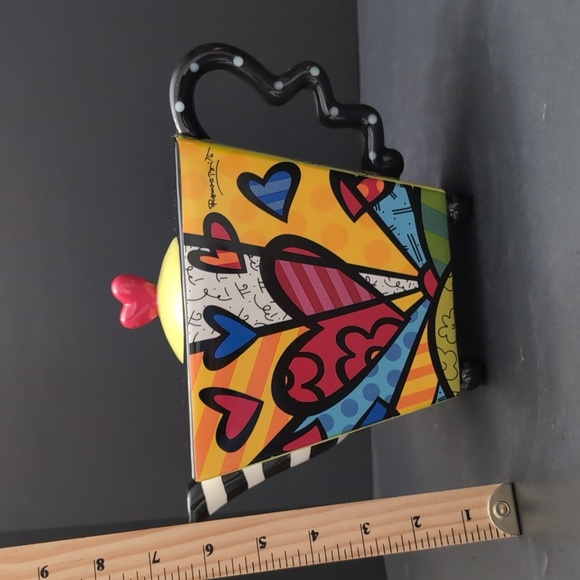 2009 Romero Britto It's a New Day Multi-colored Teapot, Signed By Artist. - Picture 10 of 12